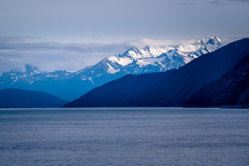 Fototapeta na wymiar Mountains Along Alaska's Inside Passage
