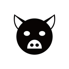 pig icon stock vector illustration flat design