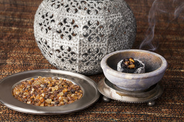 Myrrh is an aromatic resin, used for religious rites, incense and perfumes.