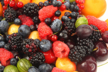 lots of fresh different berries