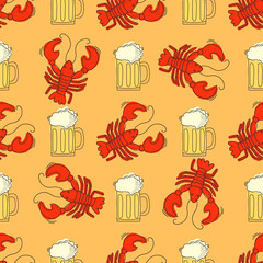 Beer and crawfish pattern.