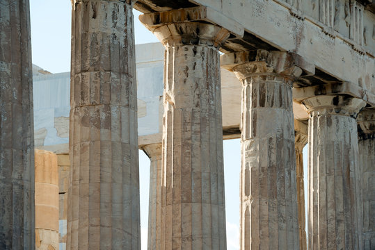 Columns of Partenon, Acropolis of Athens, Greece