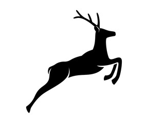 Jumping Deer - Vector silhouette