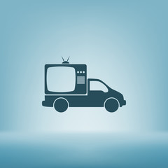 Flat paper cut style icon of vehicle