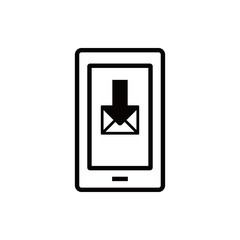 stock vector smartphone email or sms icon mobile mail sign simbol