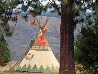 Teepee Overlooking a Canyon in Oregon © egiadone