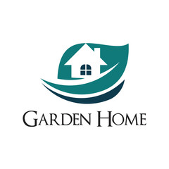 Leaf Garden Green House Home Logo Concept