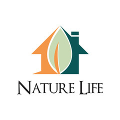 Nature Leaf Life Simple Home House Logo Symbol