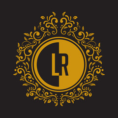 INITIAL CIRCLE HALF vintage elegant luxury