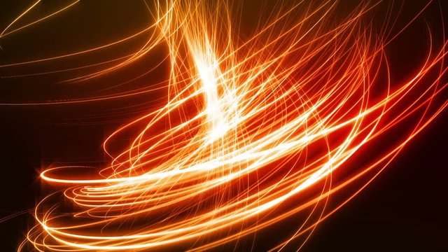 A 10 second loop of abstract strands twisting and rotating at variable speed.