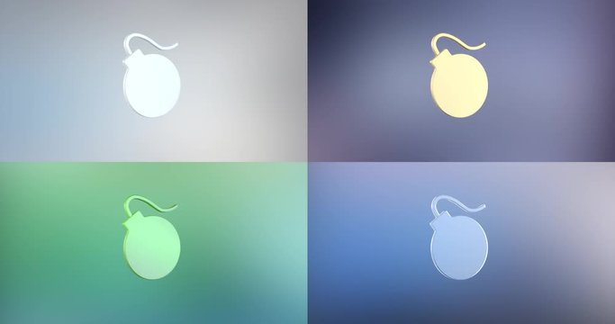 Animated Bomb 3d Icon Loop Modules for edit with alpha matte
