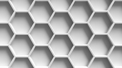 White hexagon pattern background
