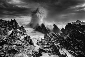 Inhospitable seascape wild weather