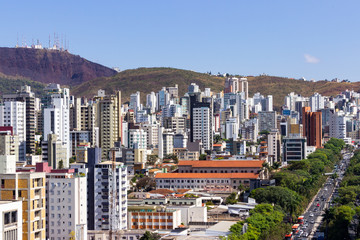 View of Belo Horizonte highlighting the Nossa Senhora do Carmo avenue and Sion neighborhood. Belo Horizonte, Minas Gerais, Brazil, September 2016