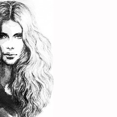 woman portrait .abstract watercolor .fashion background