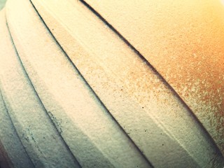 Clay vase on concrete background