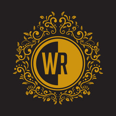 INITIAL CIRCLE HALF vintage elegant luxury