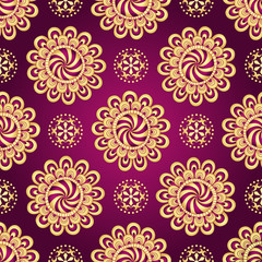 Vintage dark purple seamless pattern