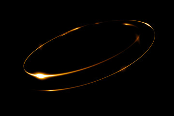 Glow swirl light effect. Circular lens flare. Abstract rotational lines. Power energy element. Space for message.
