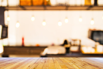 Blurred light in restaurant