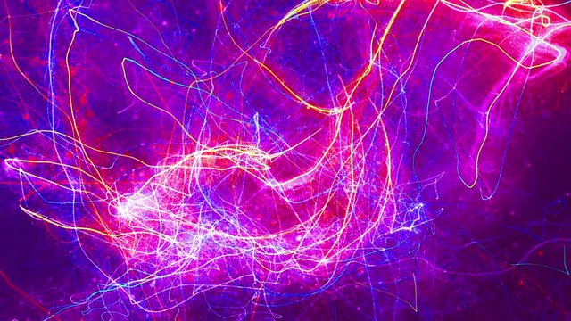 A 15 second loop of multi colored streamer background.