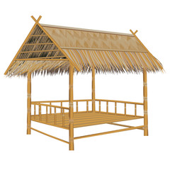 straw bamboo hut vector design