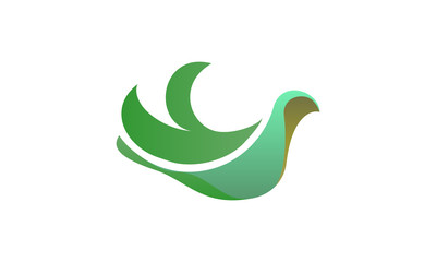 abstracts green birds logo icons