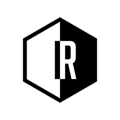 Fototapeta premium INITIAL hexsagonal HALF LOGO