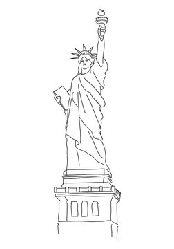 drawing Statue of Liberty, vector
