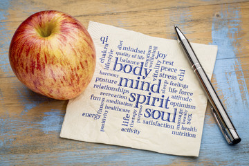 mind, body, spirit and soul word cloud