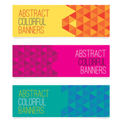 Set Of Three Abstract Banners Vector Illustration