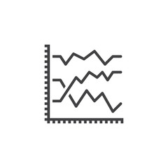 Business graph chart line icon, outline vector sign, linear pictogram isolated on white, logo illustration