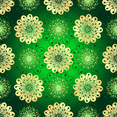 Vintage green seamless pattern