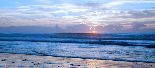 Travel and vacation. Gorgeous sunset on the beach