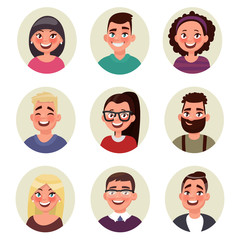 Set avatars people. Vector illustration