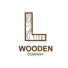 Abstract letter L logo design template with wooden texture,home,Logo design,Vector illustration,concept wood, sign,symbol,icon,Interesting design template for your company logo