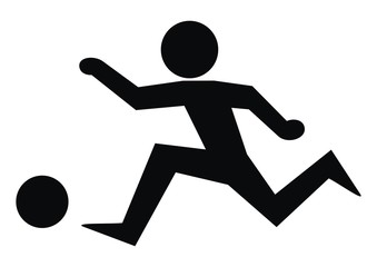 figure and ball, black vector icon, sport