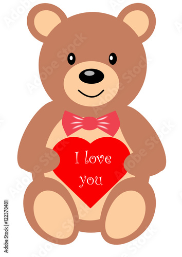 "Teddybär mit Herz" Stock image and royalty-free vector files on