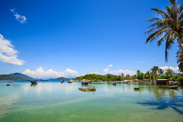 Xuan Dung beach, Van Phong bay, Khanh Hoa, Vietnam. From Nha Trang,driving some 50 km toward the north, you will have a chance to discover Van Phong Bay, a wild and typical small paradise in Khanh Hoa