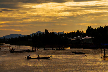 Fishing in the flood season, Chau Doc, An Giang. The annual floods (between Aug and Nov) carry...