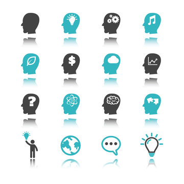 idea icons with reflection