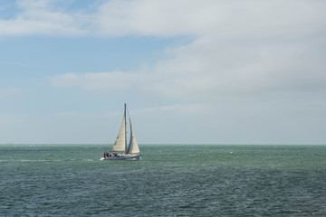 A yacht sailing  on the English Channel