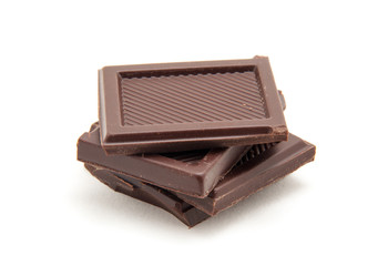 Roughly cut chunks of a chocolate bar