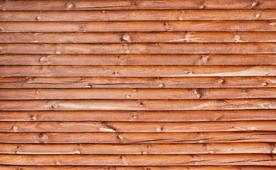 Wooden wall from logs