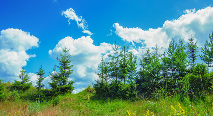 scenic mountain peaks against the blue sky