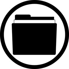 Icon file storage folder. Black white style