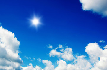 Naklejka na ściany i meble blue sky background with white clouds