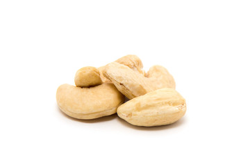 Cashew nuts isolated on white background
