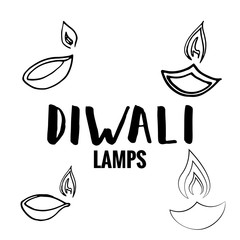 Diwali label. Hand drawn brush lettering for Diwali festival