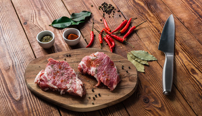 Meat with chili, cayenne powder and some spices